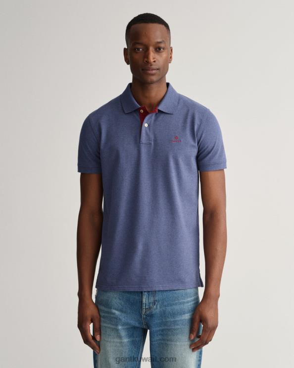 بياقة متباينة بيكيه روجر مزيج الجينز الأزرق الداكن GANT رجال ZHL2Z100