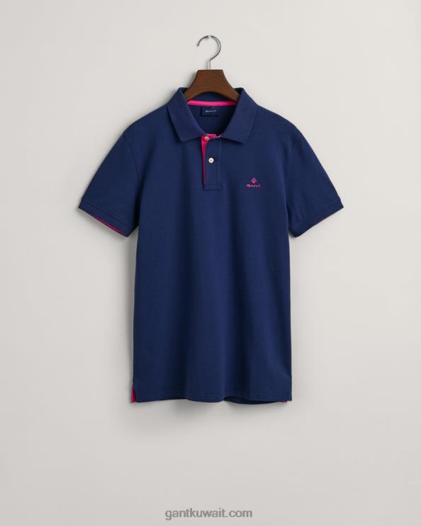 بياقة متباينة بيكيه روجر الأزرق الفارسي GANT رجال ZHL2Z120