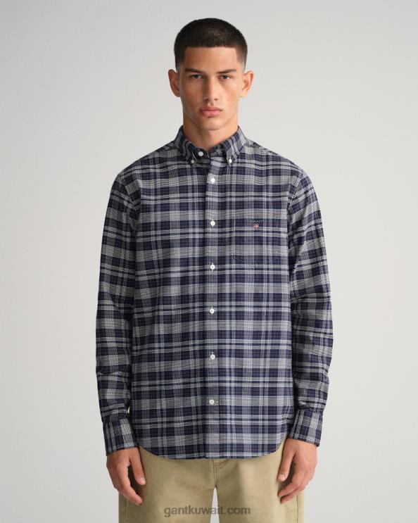 قميص كاروهات أكسفورد عادي المساء الأزرق GANT رجال ZHL2Z16