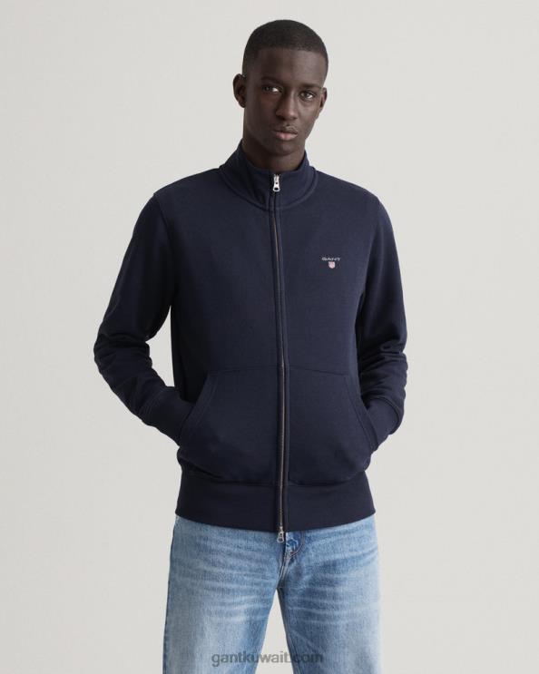 سترة أصلية بسحاب كامل المساء الأزرق GANT رجال ZHL2Z278