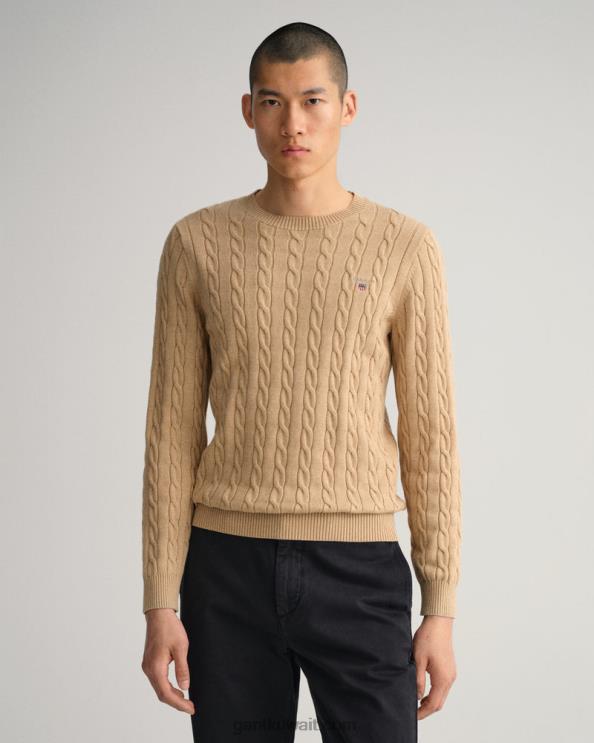 سترة من القطن برقبة دائرية الكاكي مل GANT رجال ZHL2Z315