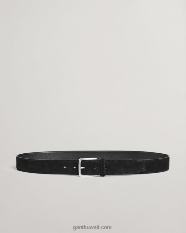 حزام من جلد الغزال الكلاسيكي أسود GANT رجال ZHL2Z453