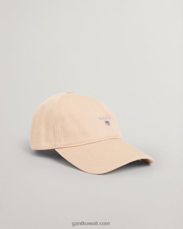 قبعة قطنية من نسيج قطني عسلي بيج GANT رجال ZHL2Z506