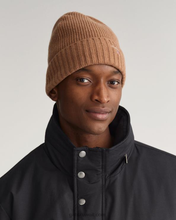قبعة صغيرة مبطنة بالصوف الجوز المحمص GANT رجال ZHL2Z510