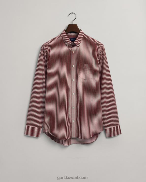 قميص مقلم بقماش عادي أحمر ممتلئ GANT رجال ZHL2Z57