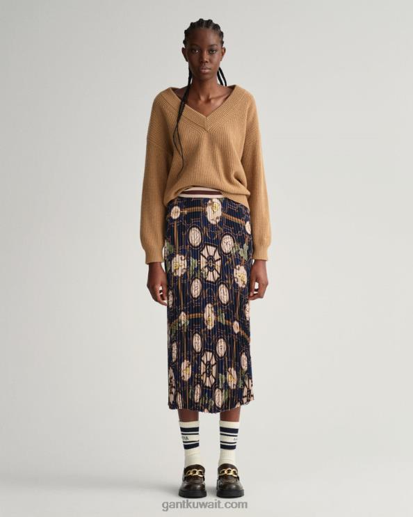 امريكان لوكس تنورة مطوي المساء الأزرق GANT نحيف ZHL2Z649