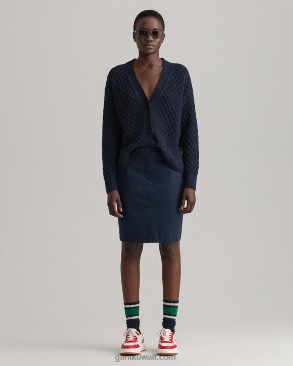 تنورة شينو كلاسيكية متناسقة البحرية GANT نحيف ZHL2Z653