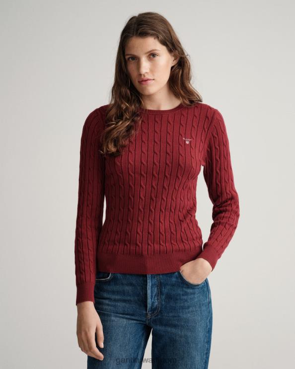 سترة من القطن المطاطي برقبة دائرية أحمر ممتلئ GANT نحيف ZHL2Z706