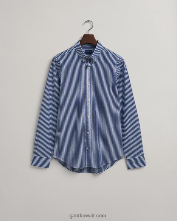 قميص بقماش واسع مخطط سليم فيت الكلية الزرقاء GANT رجال ZHL2Z71