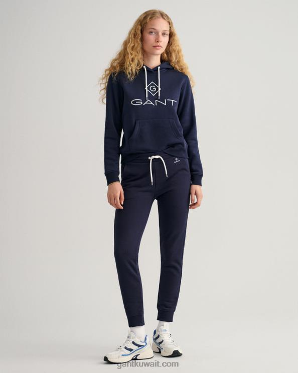 بنطال رياضي بشعار الماركة المساء الأزرق GANT نحيف ZHL2Z734