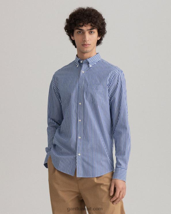 قميص مقلم بقماش عادي الكلية الزرقاء GANT رجال ZHL2Z74