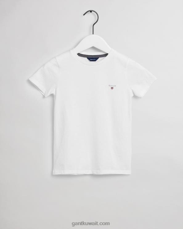 تي شيرت أصلي للأطفال أبيض GANT شباب ZHL2Z818