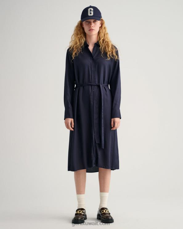 فستان قميص على شكل حرف a المساء الأزرق GANT نحيف ZHL2Z646