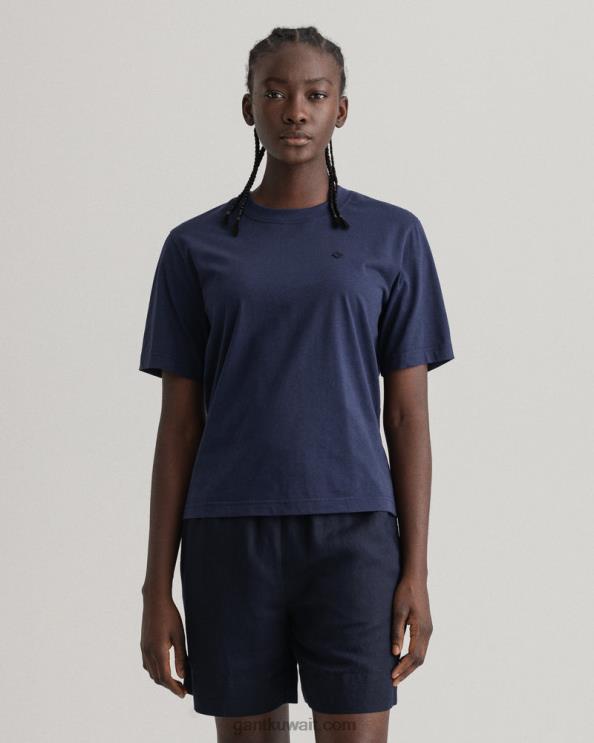 رمز g أساسي تي شيرت المساء الأزرق GANT نحيف ZHL2Z604