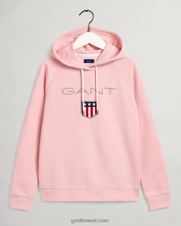 سيدات درع هوديي العرق الوردي preppy GANT نحيف ZHL2Z729