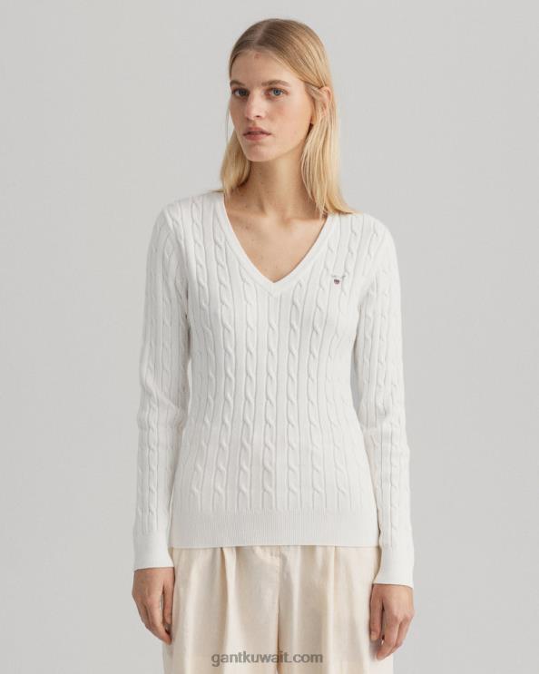 سترة من القطن المطاطي برقبة على شكل حرف v قشر البيض GANT نحيف ZHL2Z689